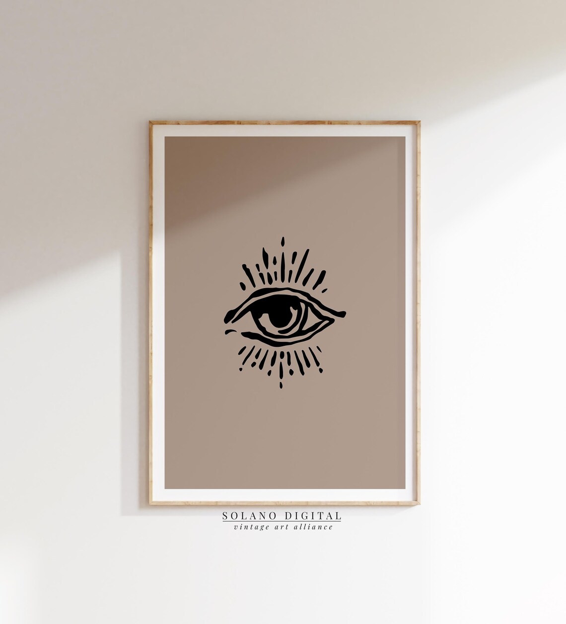 Mystic Evil Eye Spiritual Symbol Boho Minimalist Ink Line Poster