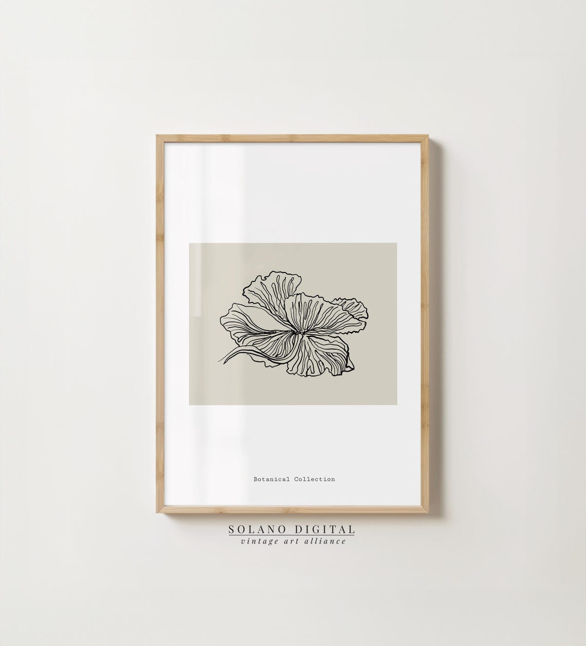Hibiscus Blossom Minimalist Botanical Line Art Gallery Wall Poster
