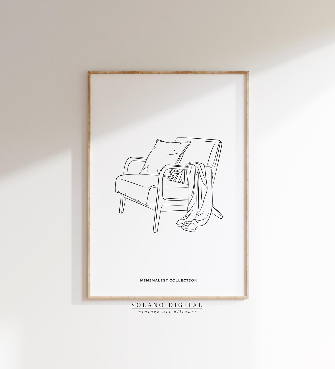 Minimalist Armchair Line Art Cozy Scandinavian Reading Poster