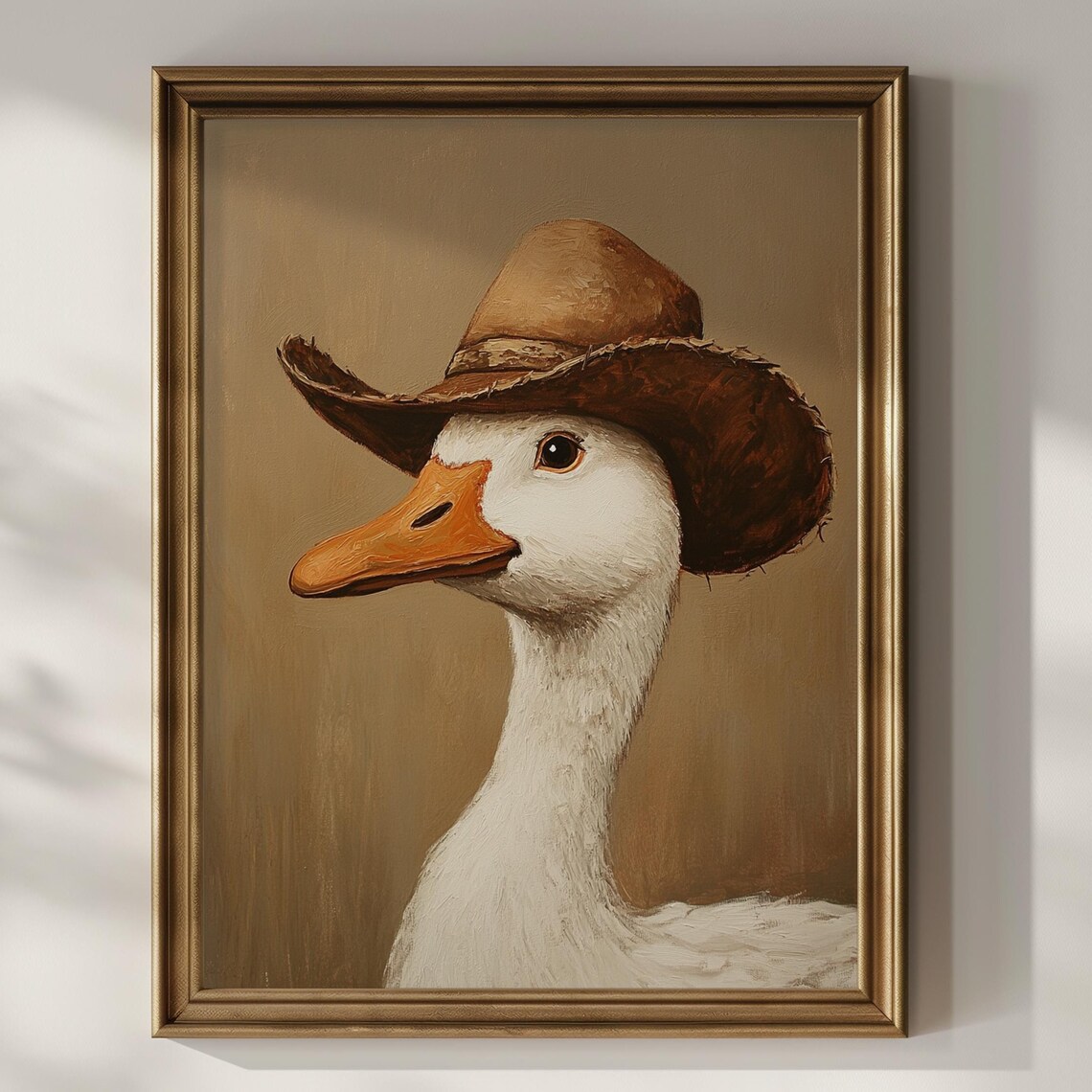 Silly Cowboy Goose Nursery Kids Room Art Print