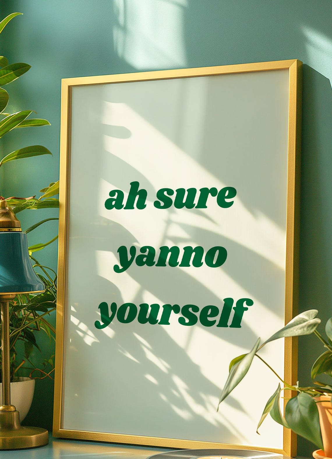 Pink Irish Quote Ah Sure Yanno Yourself Typography Art Print - Image 4