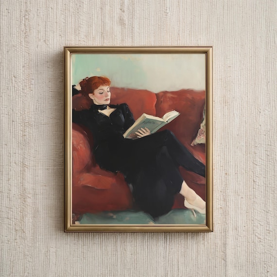 Women Reading Portrait, Vintage Art Print