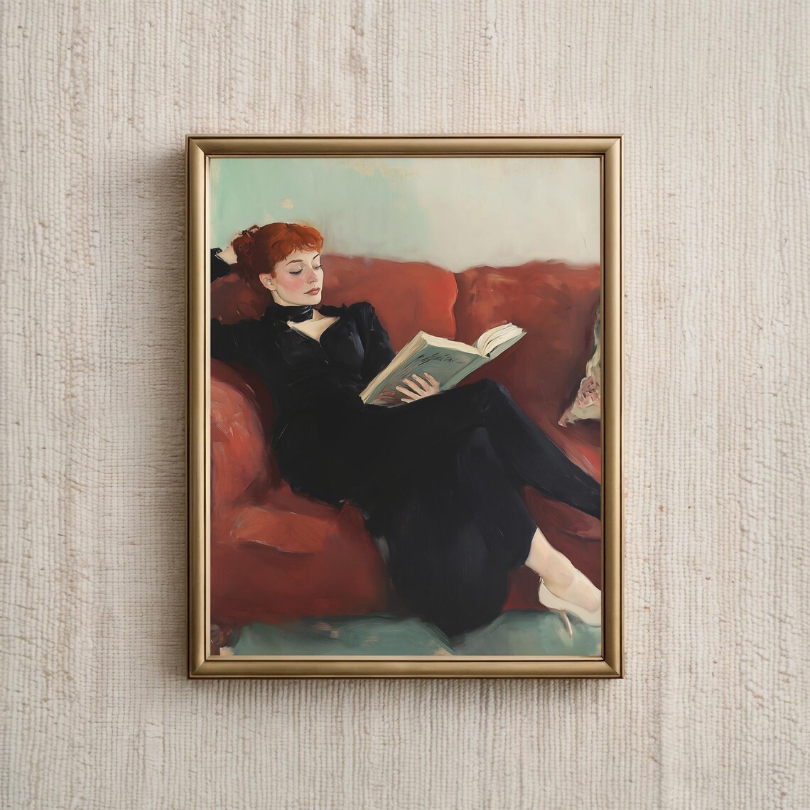Women Reading Portrait, Vintage Art Print