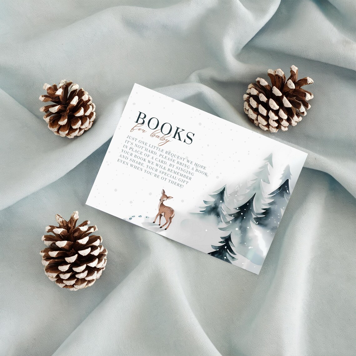 Baby Its Cold Outside Books For Baby Card Winter Books For Baby Card Template Baby Shower Books For Baby Card Book Request Card - Image 3