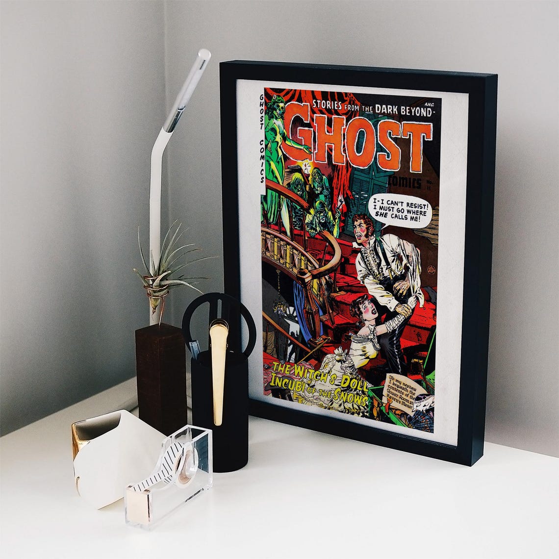 Ghost Comics No 11 Cover 1954 Witch's Doll Horror Comic Art Poster - Image 2