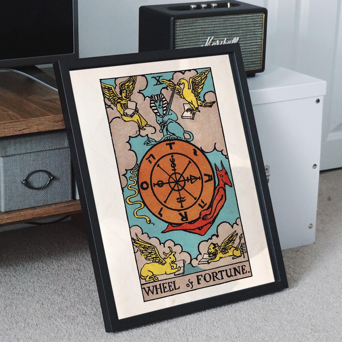 Rider Waite Wheel Of Fortune Tarot Card Vintage Tarot Art Print - Image 3
