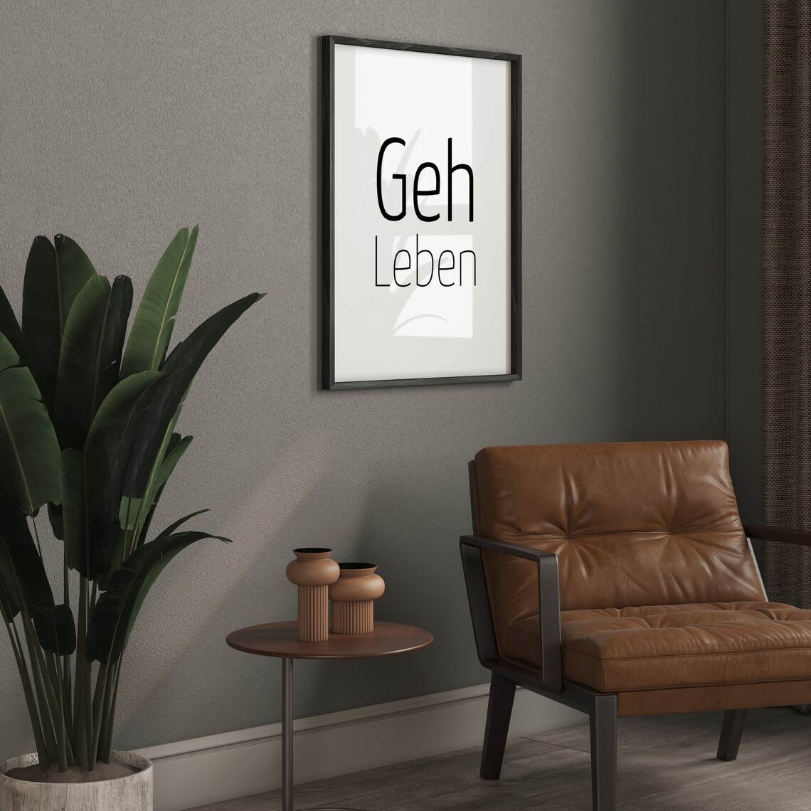 Geh Leben Go Live German Quote Typography Minimalist Art Poster - Image 2