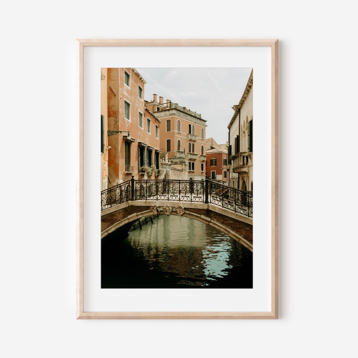 Venice Canal Bridge with Ornate Wrought Iron Railings Poster