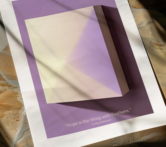 Emily Dickinson Hope Quote Minimalist Purple Abstract Poster