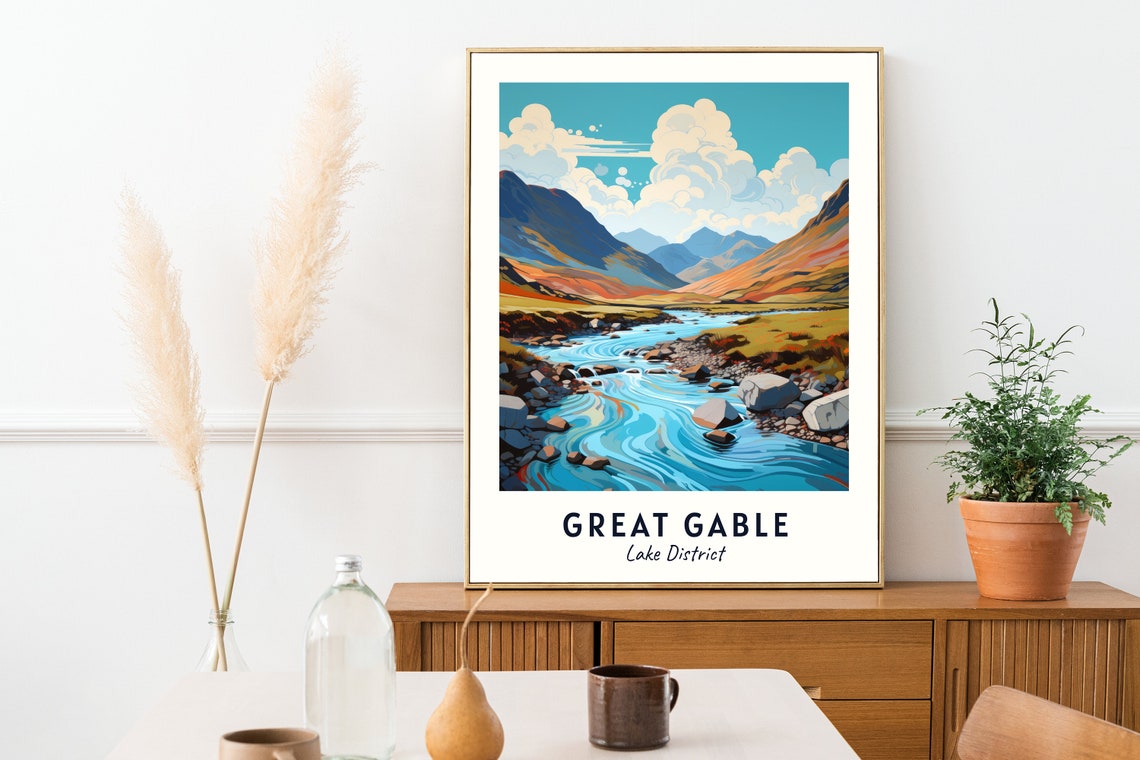 Great Gable Lake District Travel Poster - Image 2