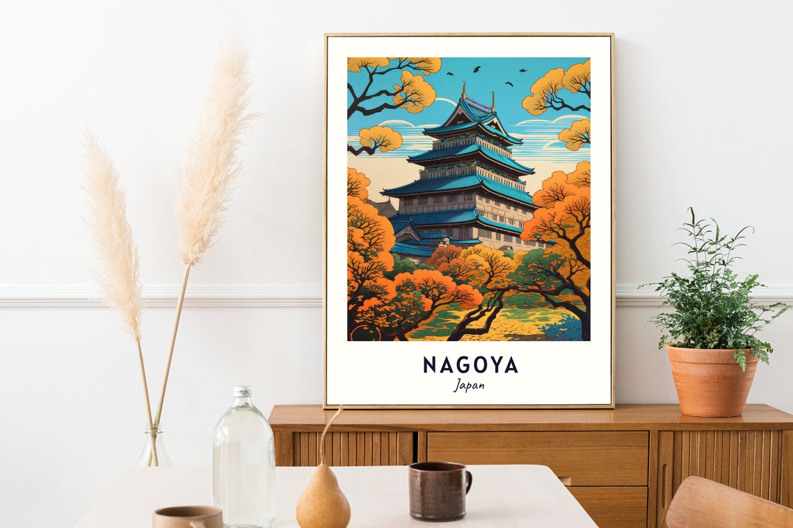 Nagoya Castle Travel Print Wall Art Nagoya Japan City Print Nagoya Castle Travel Gift Nagoya Castle Poster Wall Art - Image 2