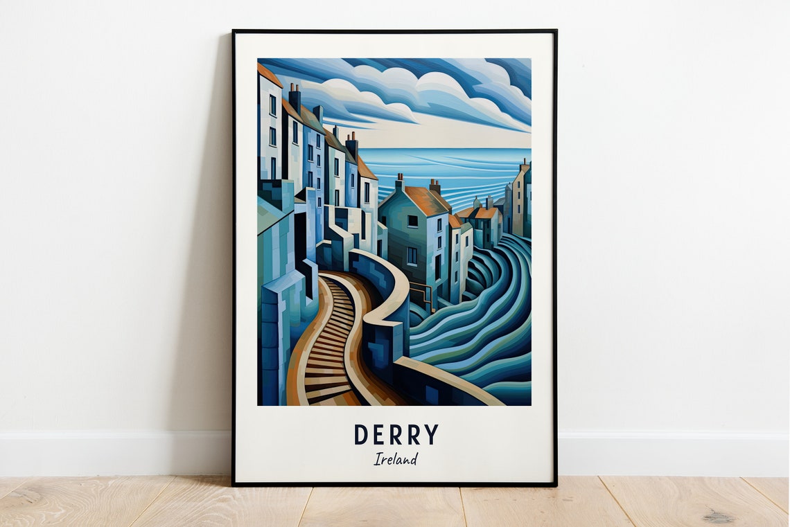Derry City Walls Travel Print Wall Art Derry Ireland City Print Derry City Walls Travel Gift Derry City Walls Poster