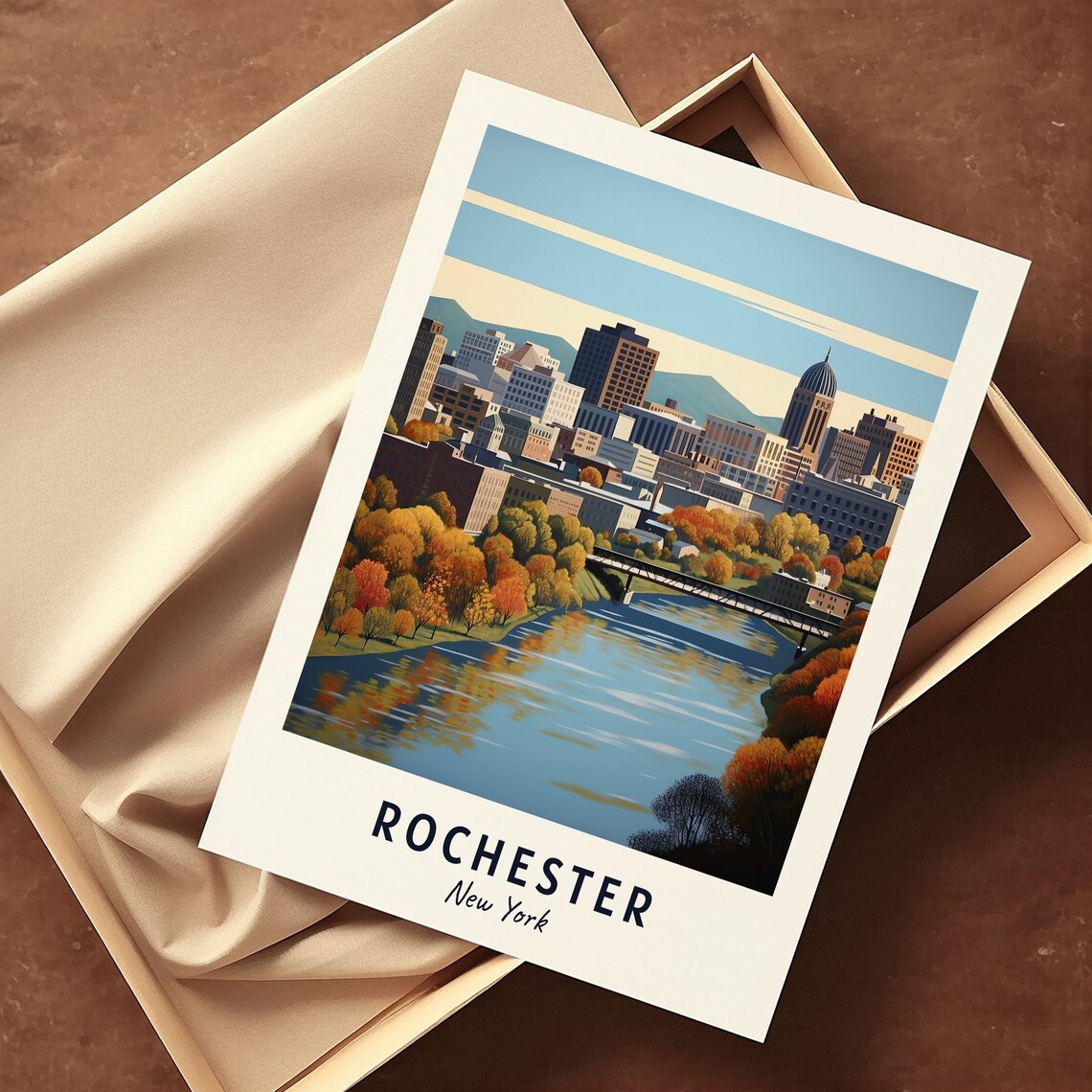Rochester Travel Poster, New York City Print - Image 3