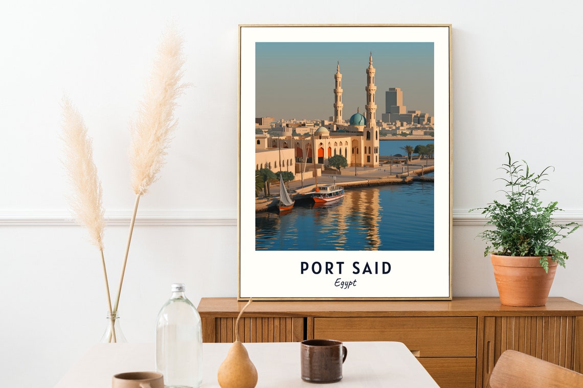 Port Said Travel Print Wall Art Port Said Egypt City Print Port Said Travel Gift Port Said City Poster Travel Gift - Image 2