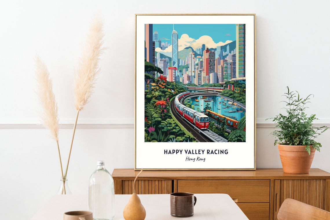 Happy Valley Racing Hong Kong Travel Print Wall Art Happy Valley Racing Hong Kong City Print Happy Valley Racing Hong Kong Travel Gift - Image 2