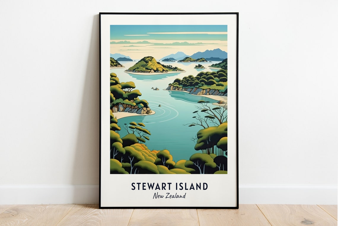 Rakiura National Park Travel Print Wall Art Stewart Island New Zealand City Print Rakiura National Park Travel Gift