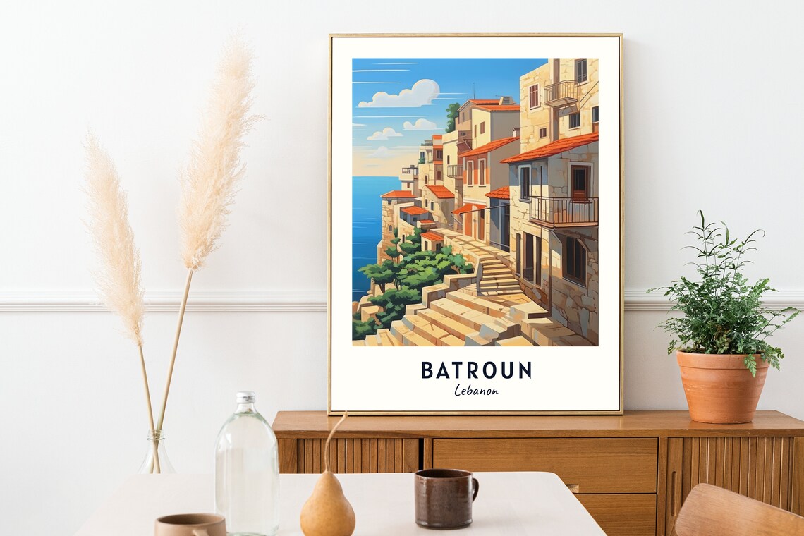 Batroun Lebanon Old Stone Town Grand Staircase By The Sea Poster - Image 2