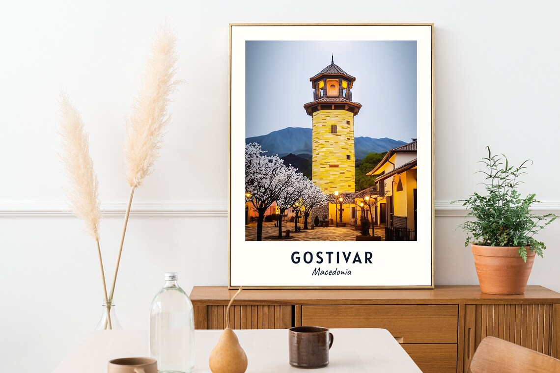 Gostivar Travel Print Wall Art Gostivar Macedonia City Print Gostivar Travel Gift Gostivar City Poster Travel Gift - Image 2