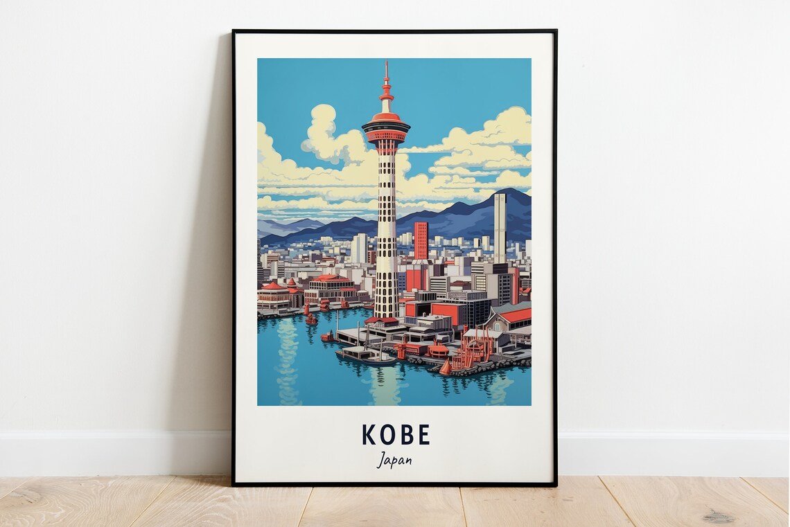 Kobe Port Tower Travel Poster, Japan City View