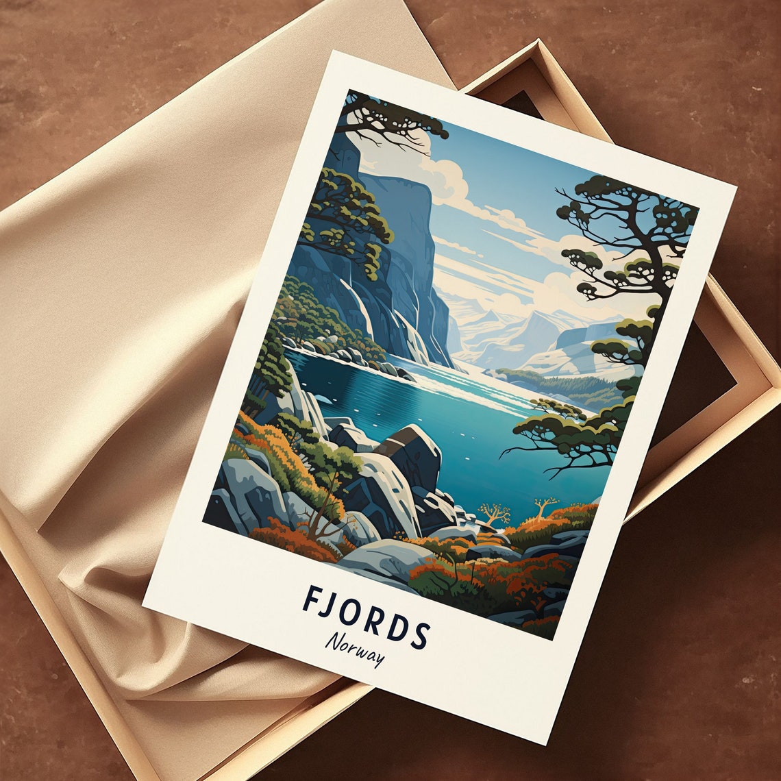 Fjords Norway Travel Print Wall Art Fjords Norway City Print Fjords Norway Travel Gift Fjords Norway Poster - Image 3