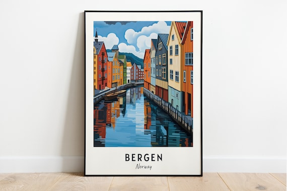 Bryggen Wharf Colorful Hanseatic Houses in Bergen Norway Poster
