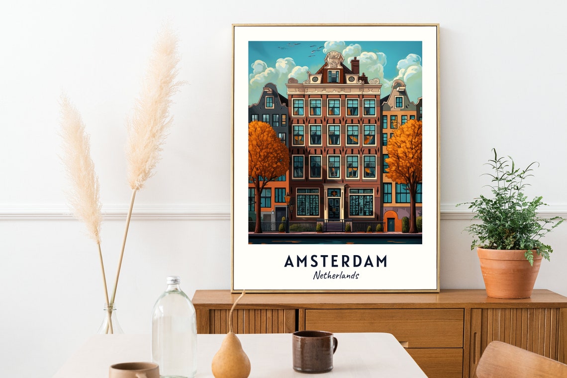 Anne Frank House Travel Print Wall Art Amsterdam Netherlands City Print Anne Frank House Travel Gift Anne Frank House Poster Wall Art - Image 2