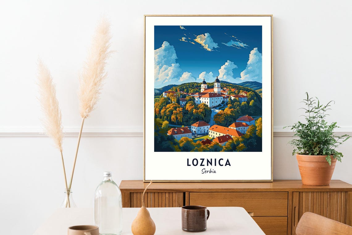 Loznica Travel Print Wall Art Loznica Serbia City Print Loznica Travel Gift Loznica City Poster Travel Gift - Image 2
