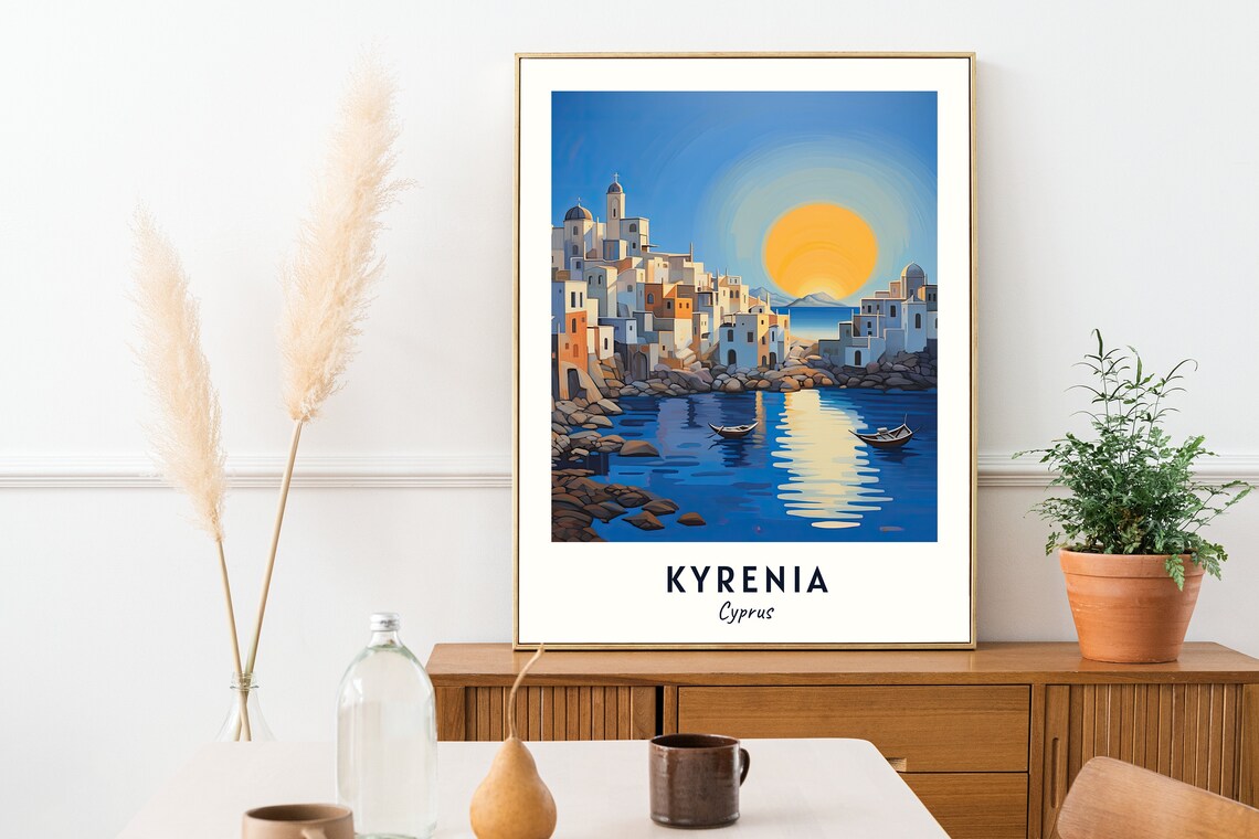 Kyrenia Travel Poster, Cyprus City Print - Image 2