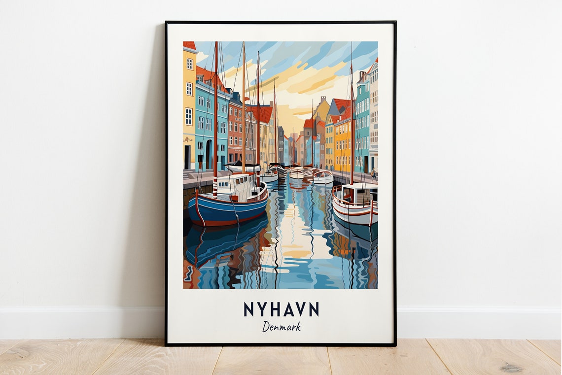 Nyhavn Travel Print Wall Art Nyhavn Denmark City Print Nyhavn Travel Gift Nyhavn City Poster Travel Gift Wall Art