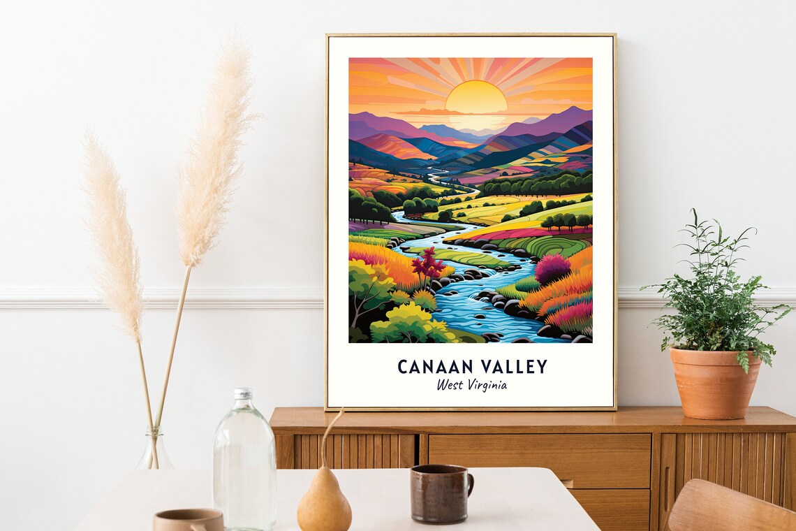 Canaan Valley West Virginia Sunset River Valley Landscape Poster - Image 2