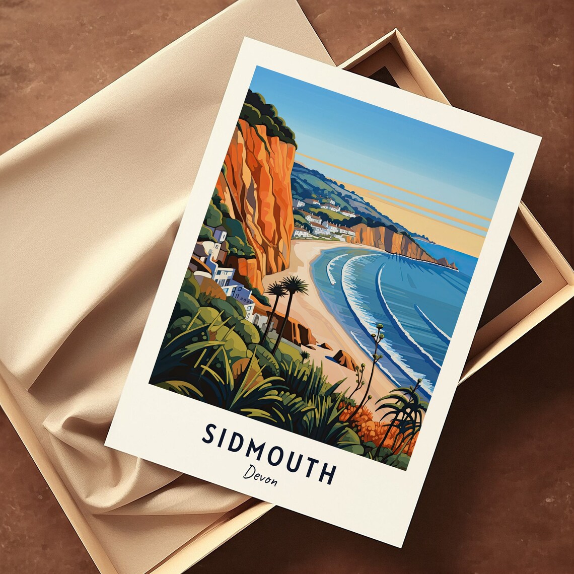 Sidmouth Devon Travel Poster, City View Print - Image 3