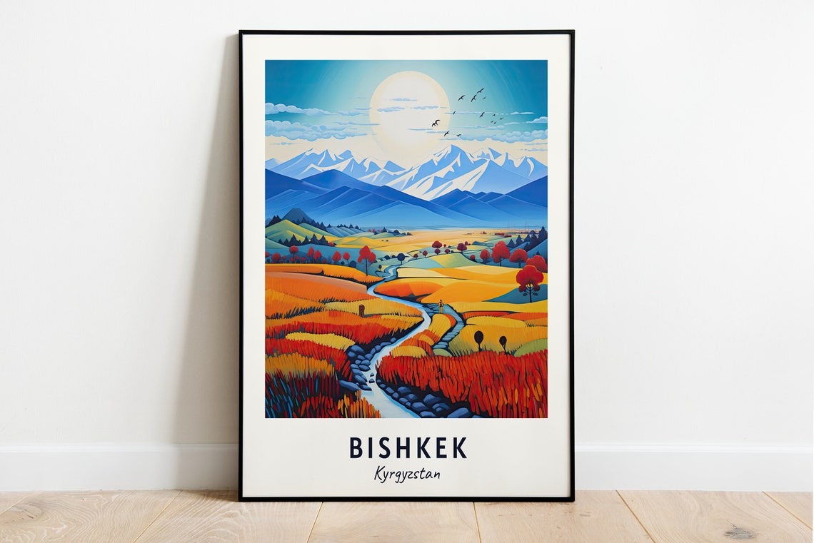 Bishkek Travel Print Wall Art Bishkek Kyrgyzstan City Print Bishkek Travel Gift Bishkek City Poster Travel Gift