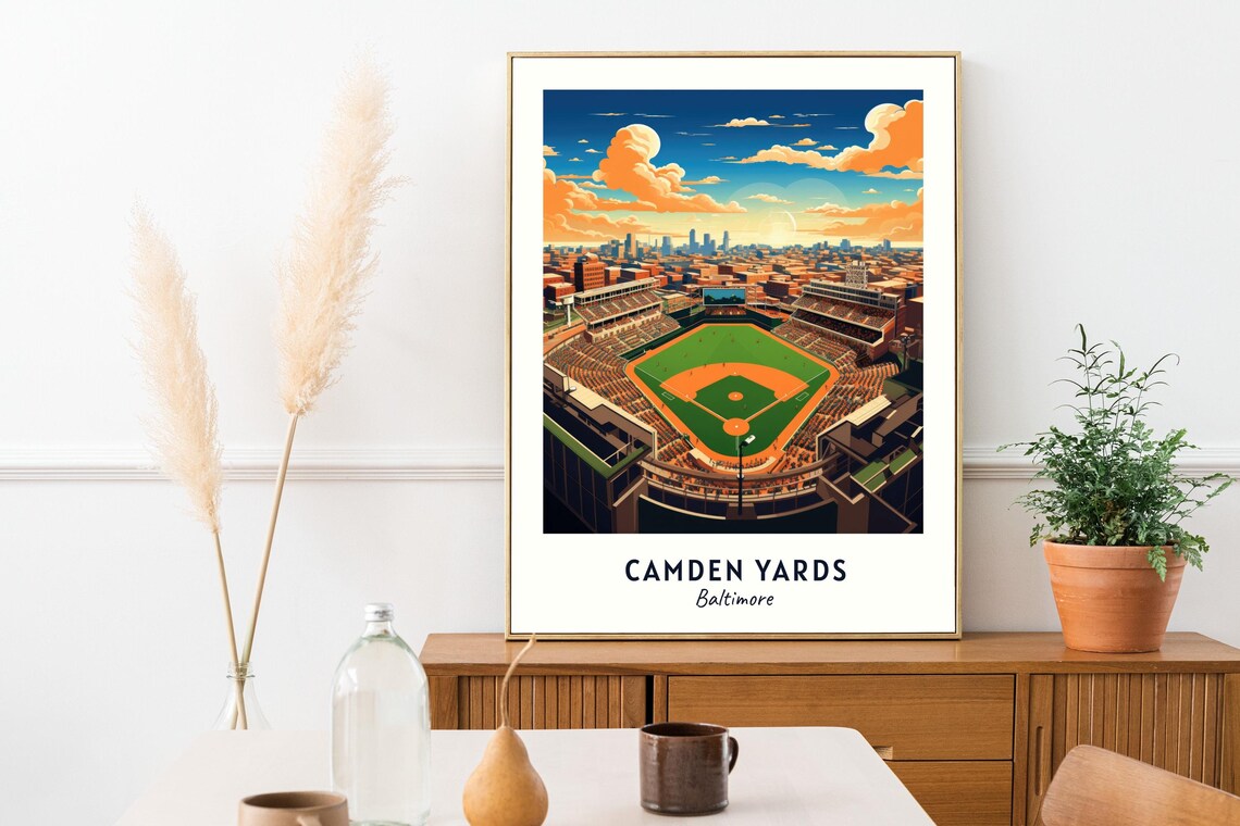Camden Yards Baltimore Orioles Baseball Stadium Skyline Poster - Image 2