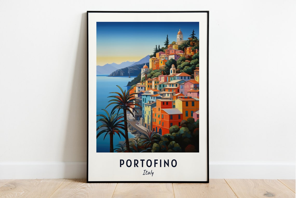 Portofino Italy Travel Print Wall Art Portofino Italy City Print Portofino Italy Travel Gift Portofino Italy Poster Travel Gift