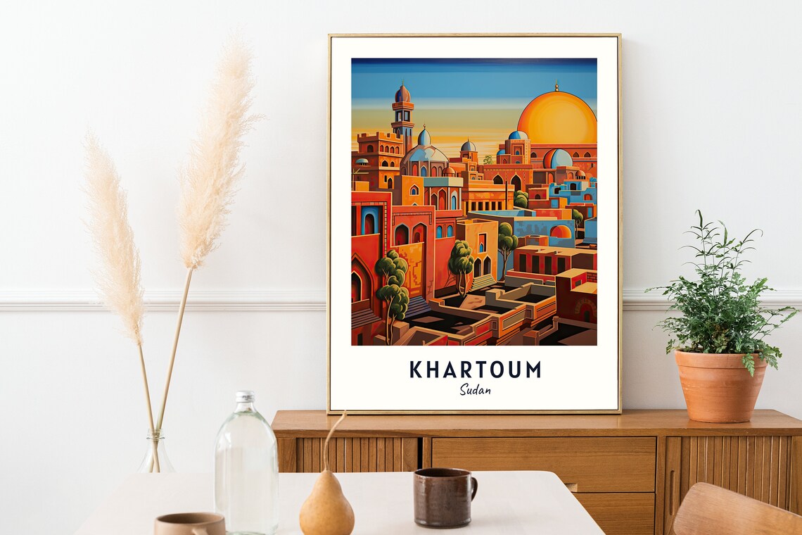 Khartoum Sudan Old City Domes Minarets Sunset Rooftop Travel Poster - Image 2