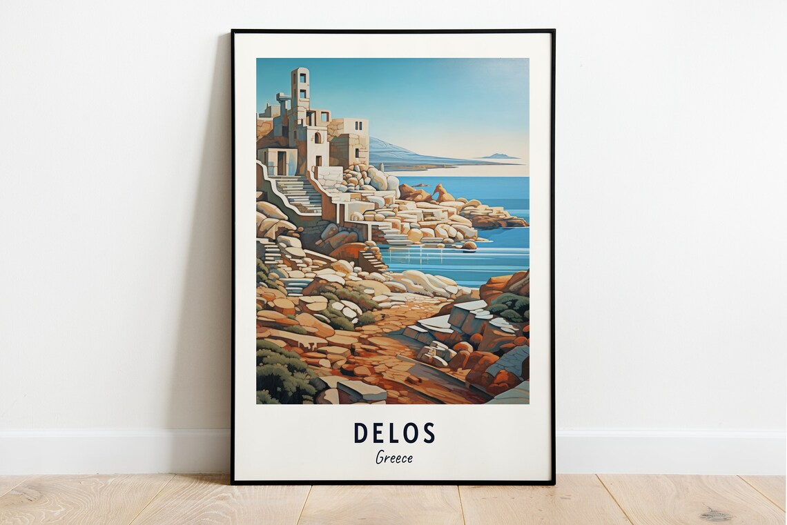 Archaeological Site Of Delos Travel Print Wall Art Delos Greece City Print Archaeological Site Of Delos Travel Gift