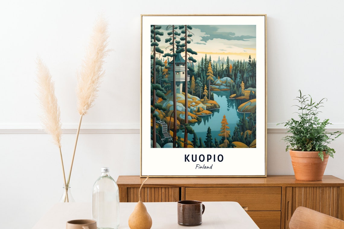 Puijo Tower Travel Print Wall Art Kuopio Finland City Print Puijo Tower Travel Gift Puijo Tower Poster Travel Gift - Image 2
