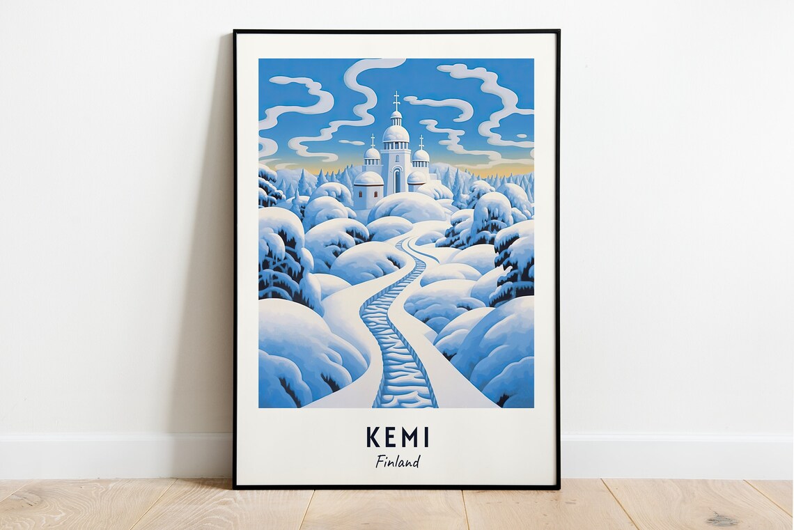 Snowcastle Of Kemi Travel Poster, Finland City Print