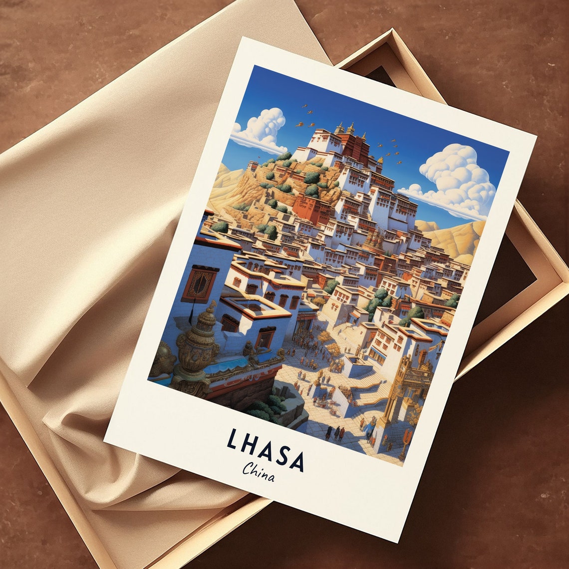 Lhasa China Potala Palace Hill Town Travel Poster Keepsake Art - Image 3