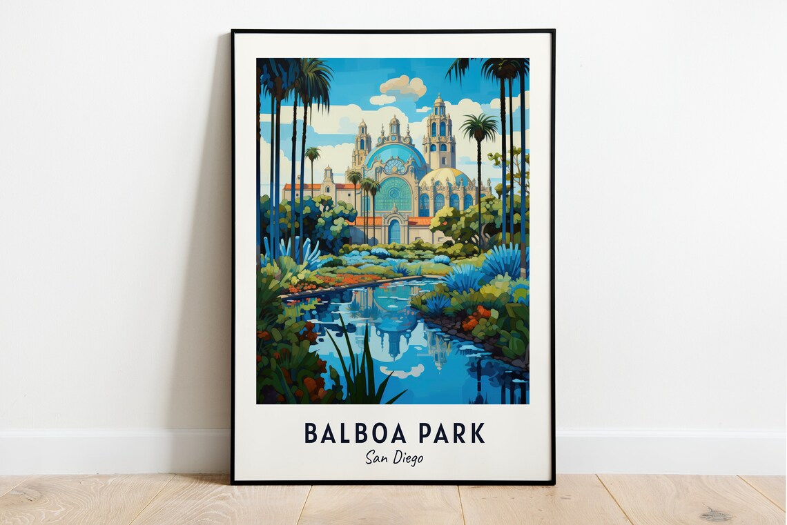 Balboa Park San Diego Botanical Building Dome Gardens Travel Poster