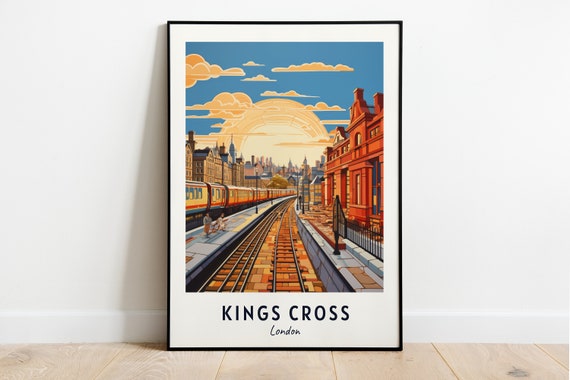 Kings Cross London Travel Poster, City Print