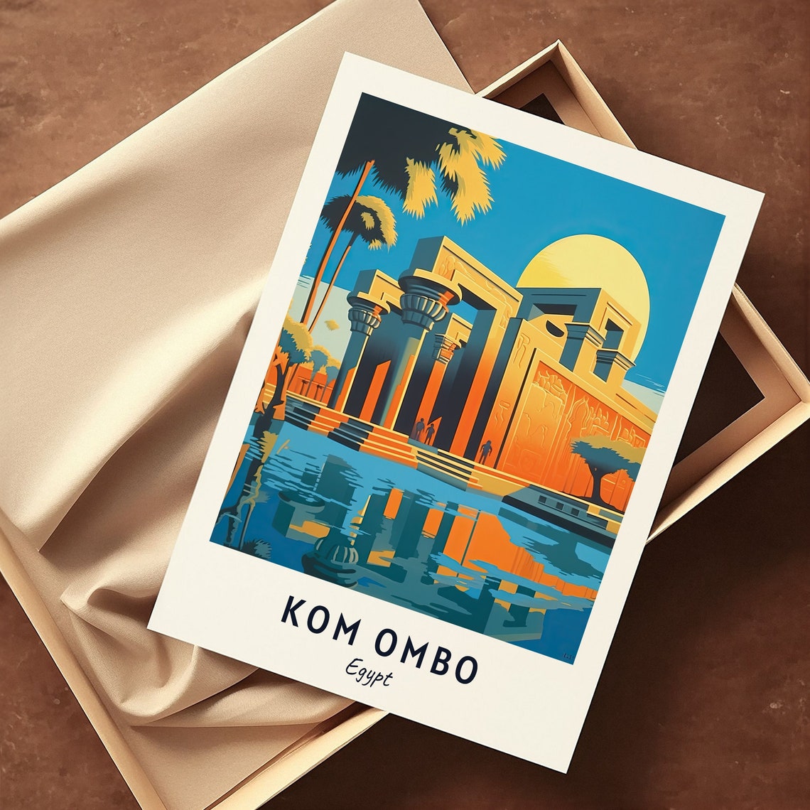 Kom Ombo Egypt Ancient Temple Columns By The Nile Travel Poster - Image 3