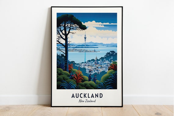 Auckland New Zealand Travel Poster