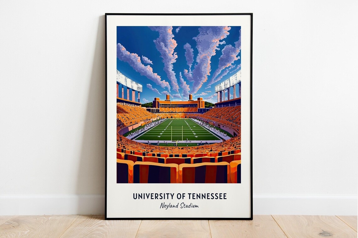 University of Tennessee Neyland Stadium Checkerboard Volunteers Poster