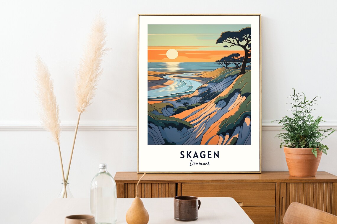 Sunset Over Dune Beach Coastline Skagen Denmark Travel Poster - Image 2