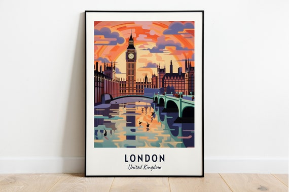 London United Kingdom Travel Poster, Big Ben