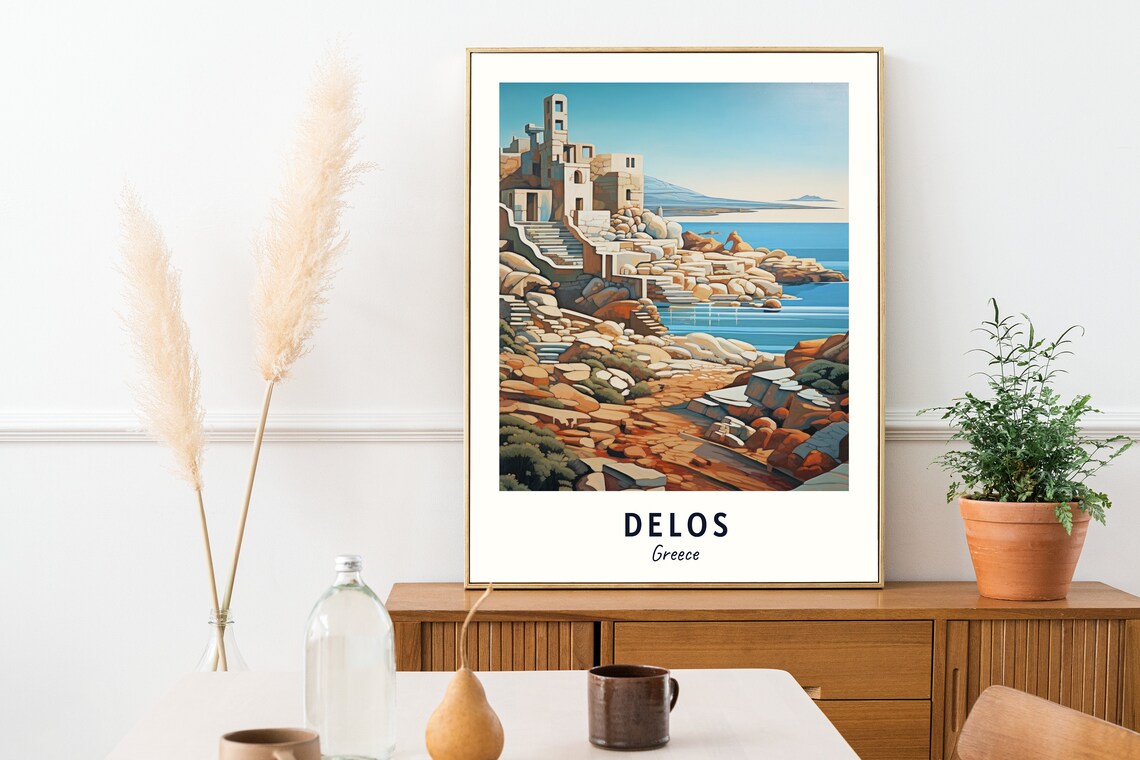 Archaeological Site Of Delos Travel Print Wall Art Delos Greece City Print Archaeological Site Of Delos Travel Gift - Image 2