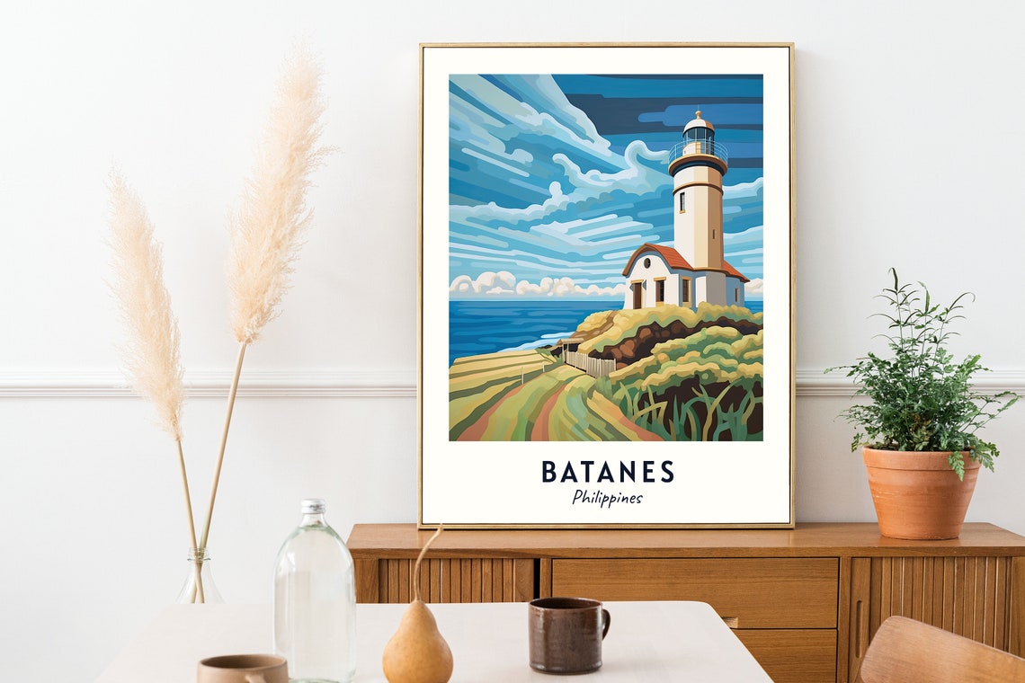 Basco Lighthouse Batanes Philippines On Grassy Headland Poster - Image 2