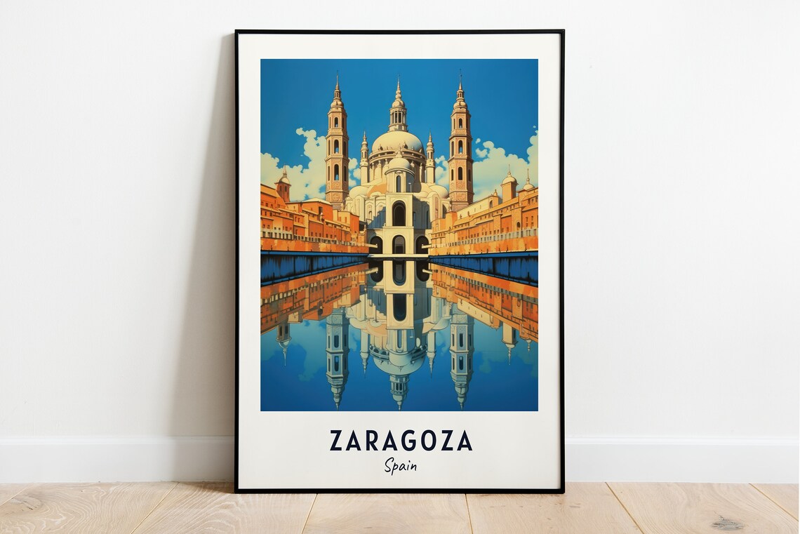 Basilica Of Our Lady Of The Pillar Travel Poster, Zaragoza