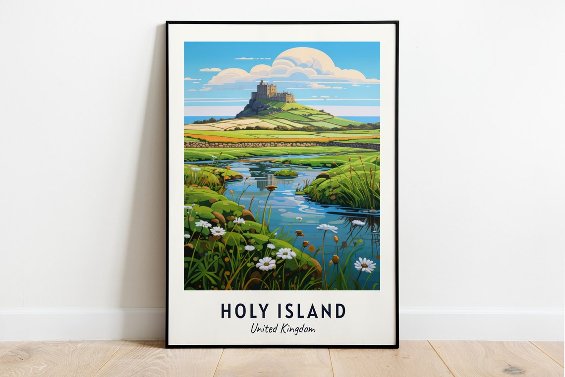 Holy Island United Kingdom Travel Print Wall Art Holy Island United Kingdom City Print Holy Island United Kingdom Travel Gift